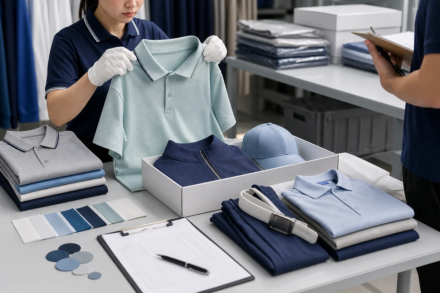Quality control and packing for golf clothing manufacturing buyers