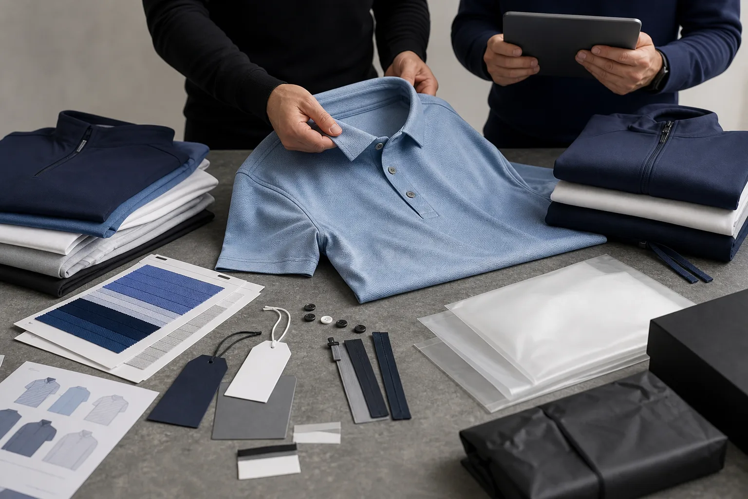 Private label branding preparation for golf clothing manufacturing buyers