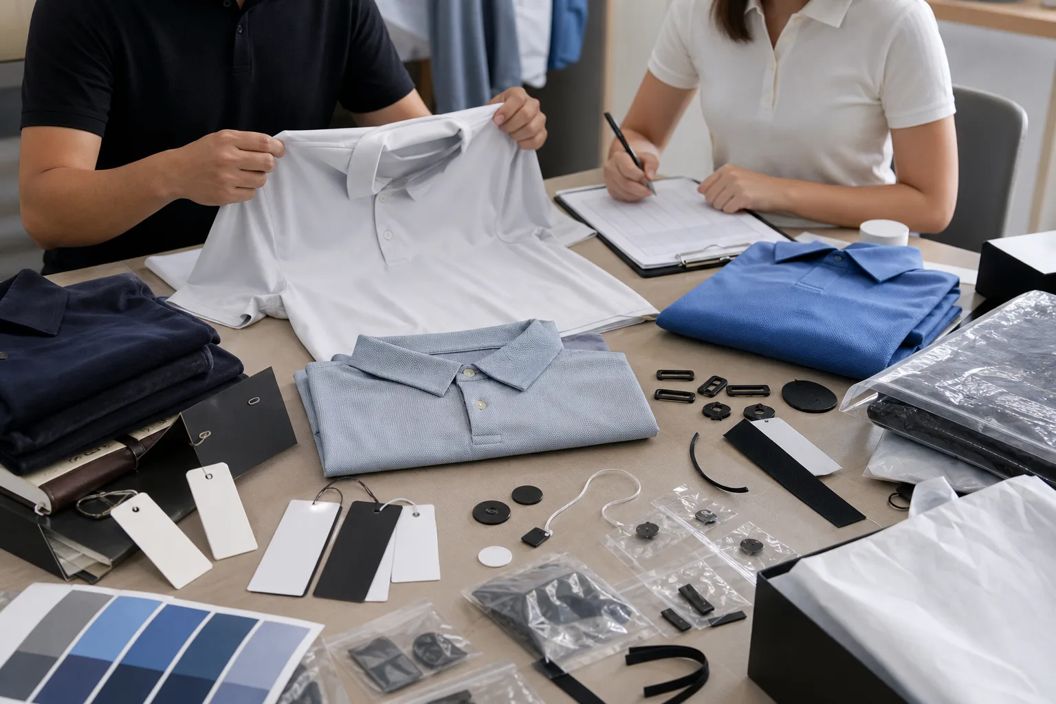 Private label branding preparation for golf clothing manufacturing buyers