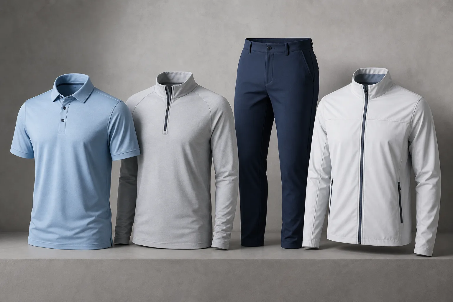 Comparison of golf apparel categories with different construction features