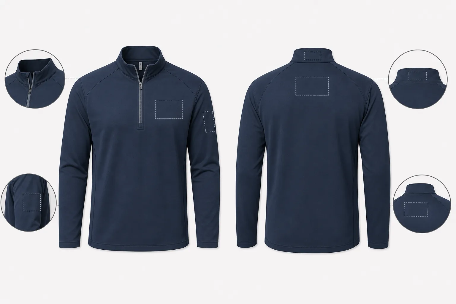 Logo placement guide for golf apparel mockups