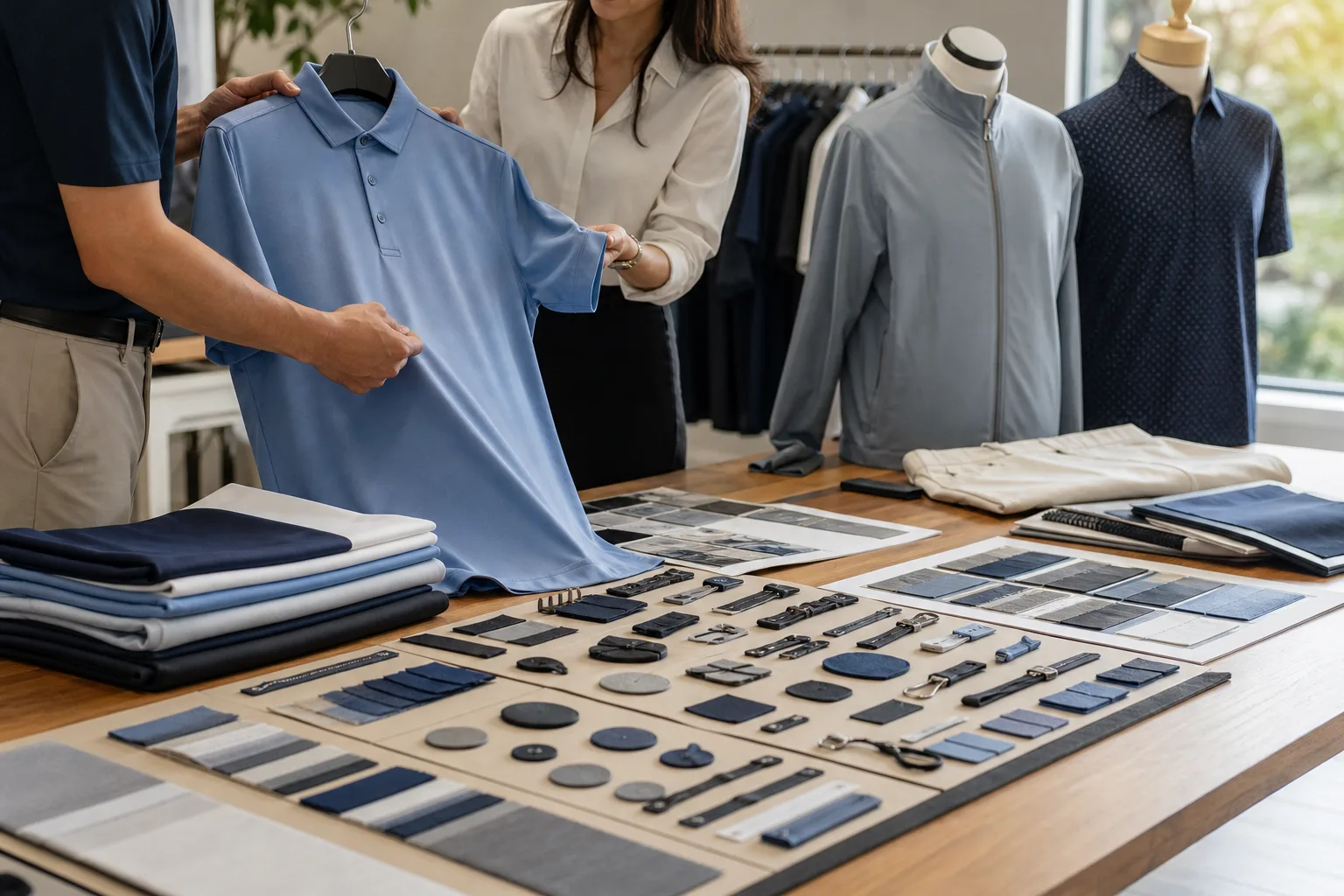Custom Trims & Labels for golf clothing manufacturing buyers