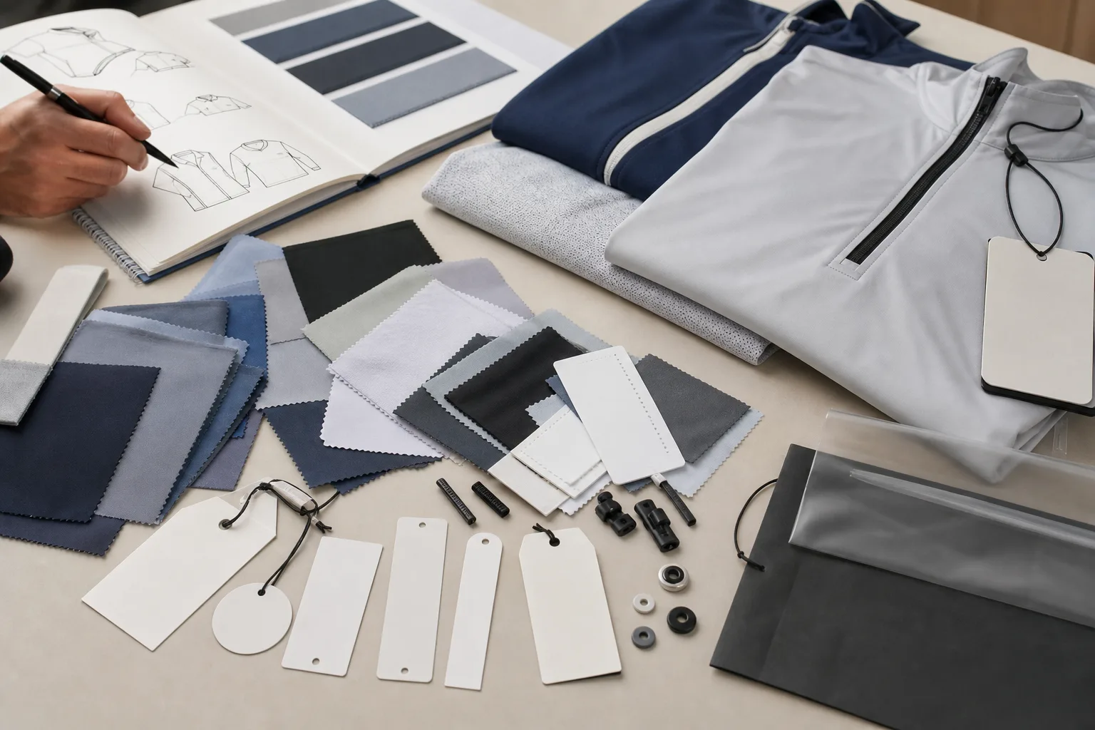 Private label branding preparation for golf clothing manufacturing buyers