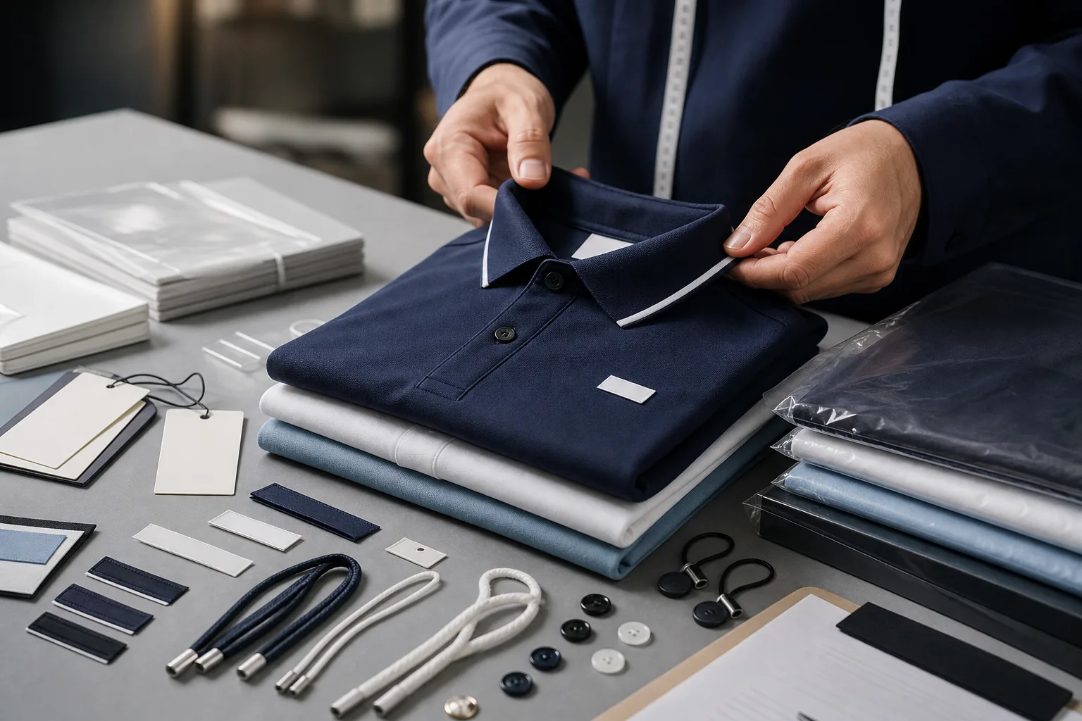 Private label branding preparation for golf clothing manufacturing buyers