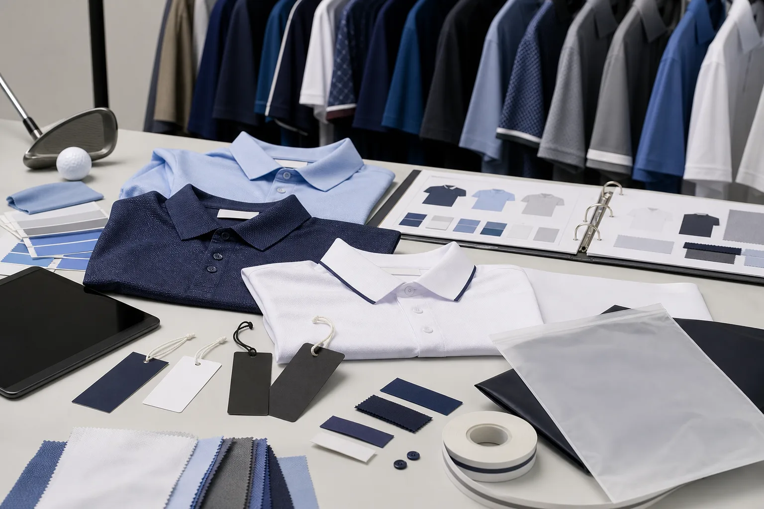 Private label branding preparation for golf clothing manufacturing buyers
