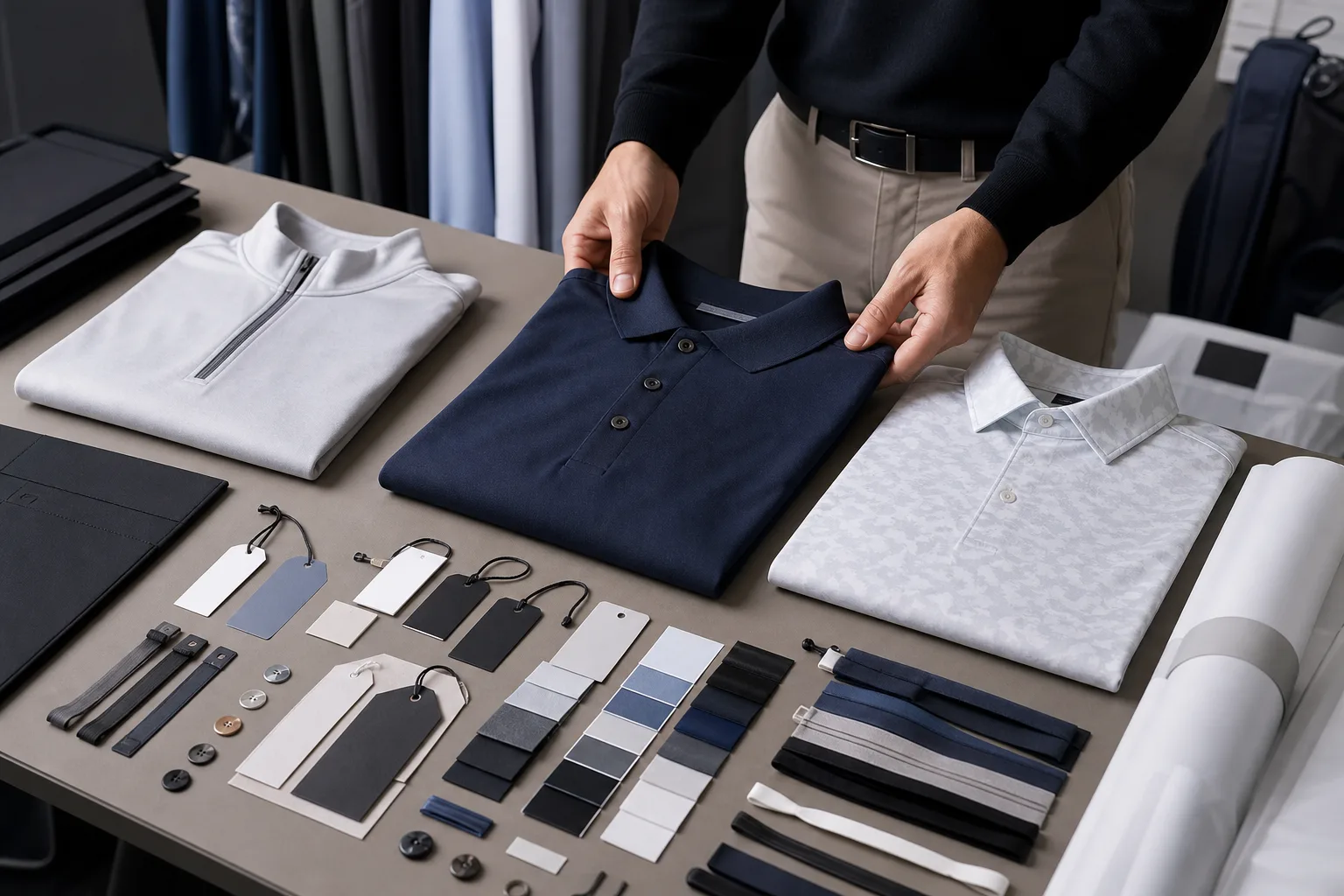 Private label branding preparation for golf clothing manufacturing buyers