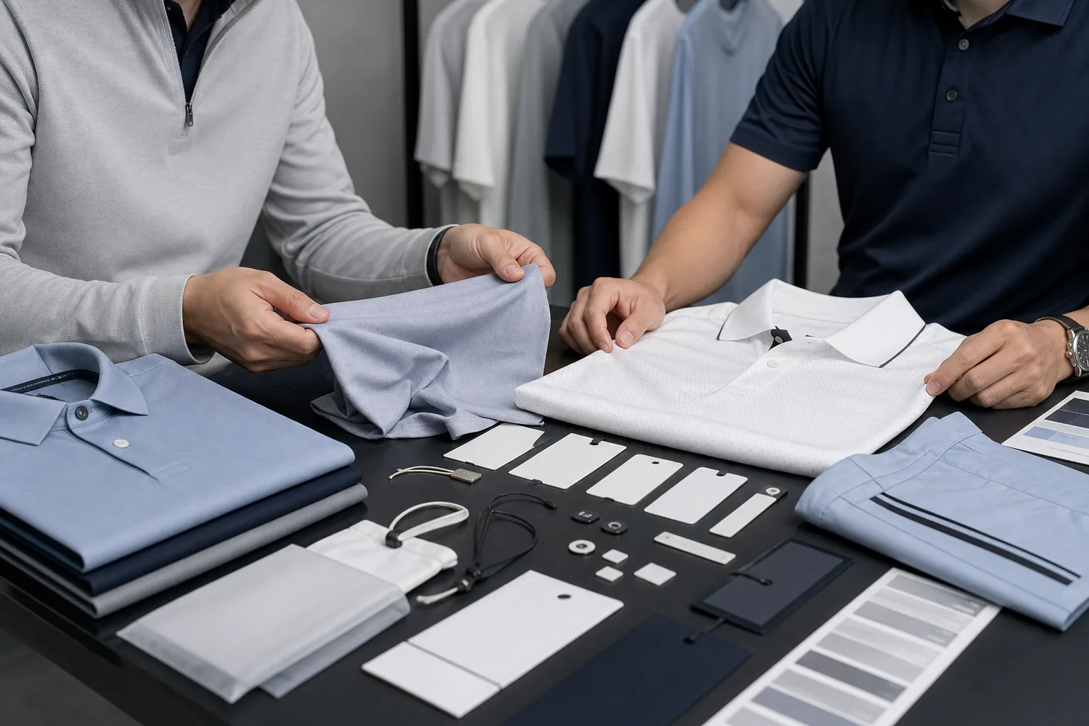 Private label branding preparation for golf clothing manufacturing buyers