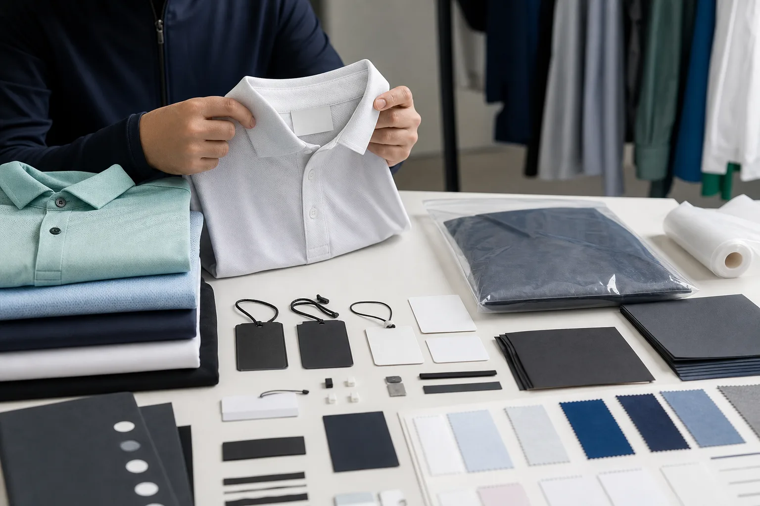 Private label branding preparation for golf clothing manufacturing buyers