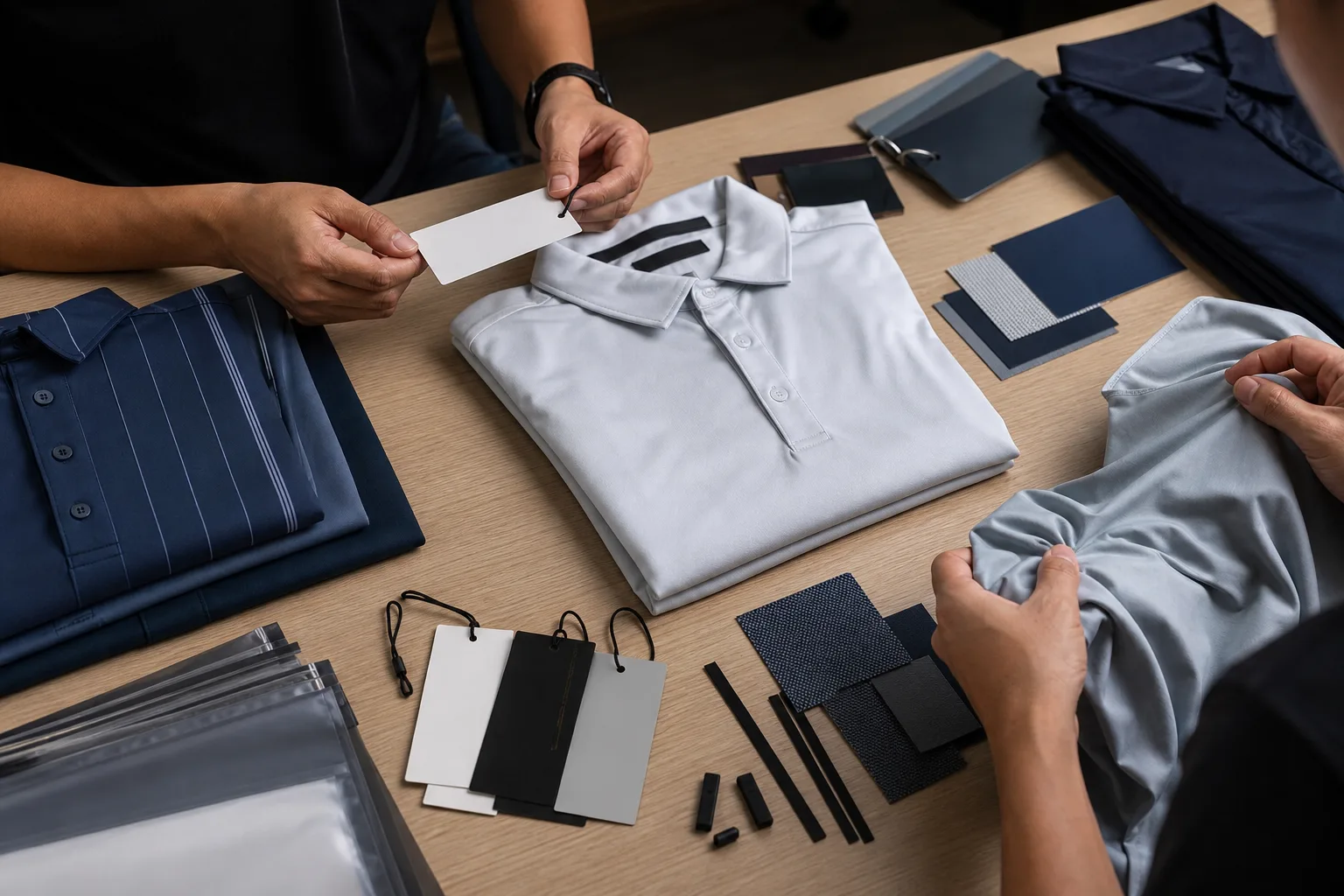 Private label branding preparation for golf clothing manufacturing buyers