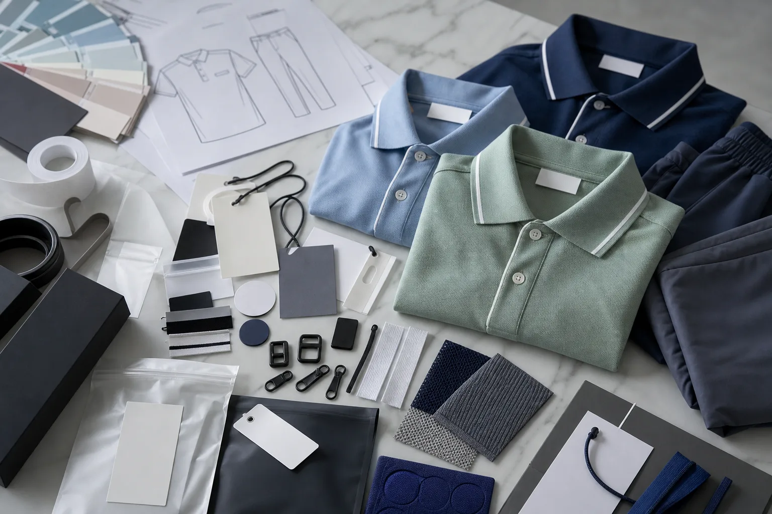 Private label branding preparation for golf clothing manufacturing buyers